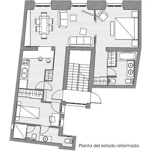 Vivienda en edificio residencial. Anteproyecto para rehabilitacin. Madrid