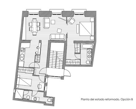 Vivienda en edificio residencial. Anteproyecto para rehabilitacin. Madrid