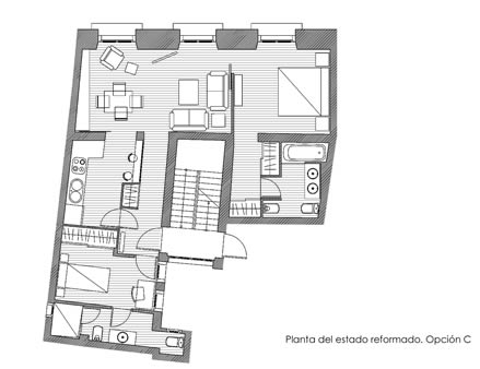 Vivienda en edificio residencial. Anteproyecto para rehabilitacin. Madrid