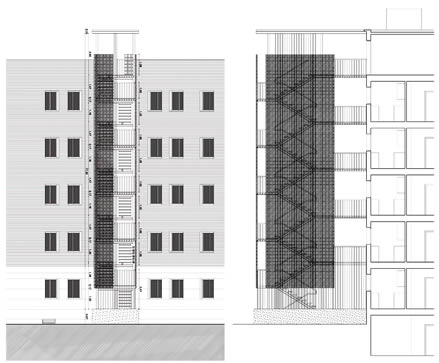 Edificio residencial. Proyecto torre de comunicaciones verticales. Madrid.