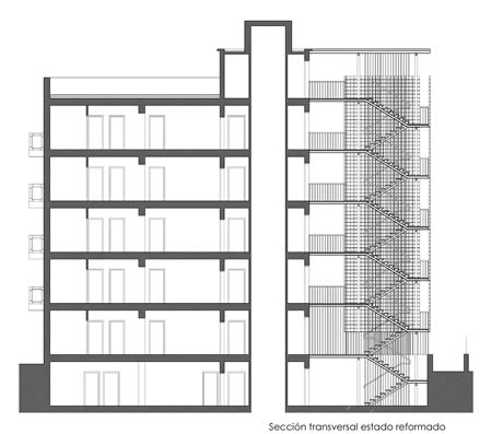 Edificio residencial. Proyecto torre de comunicaciones verticales. Madrid.