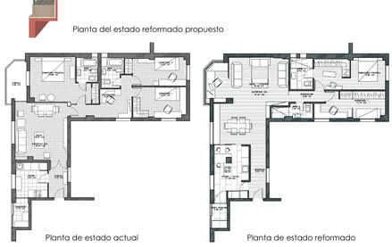 Vivienda en edificacin residencial. Anteproyecto de reforma. Madrid.