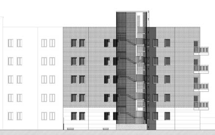 Edificio residencial. Proyecto de torre de comunicacin vertical. Madrid.