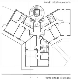 Edificio residencial. Proyecto de torre de comunicacin vertical. Madrid.